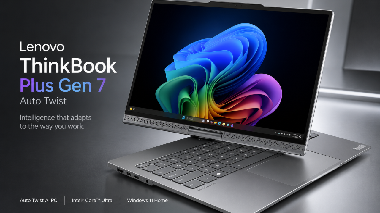 Lenovo ThinkBook Plus Gen 7 Auto Twist India Launch 2026: World’s First Self-Rotating Laptop — Price, Specs, Date