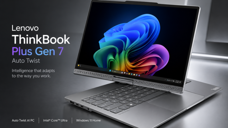 Lenovo ThinkBook Plus Gen 7 Auto Twist India Launch 2026: World’s First Self-Rotating Laptop — Price, Specs, Date