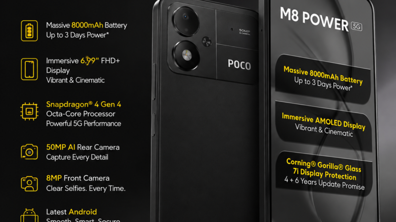 POCO M8 Power 5G Review 2026: 8000mAh Battery, Price & Specs